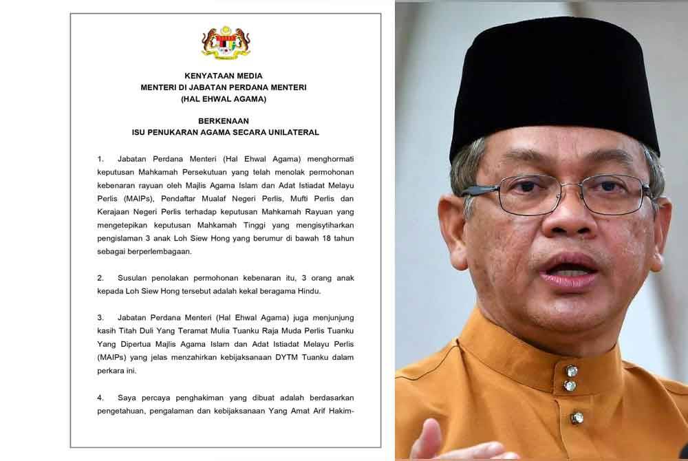 Tangkap layar kenyataan Mohd Na'im pada Rabu. Mohd Na'im (kanan).