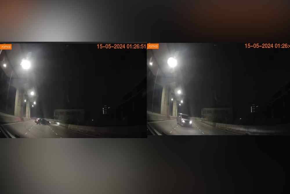 Rakaman video tular memaparkan kemalangan beberapa buah kenderaan di Persiaran Tengku Ampuan Rahimah, di sini, kerana disebabkan permukaan jalan licin akibat tumpahan minyak.