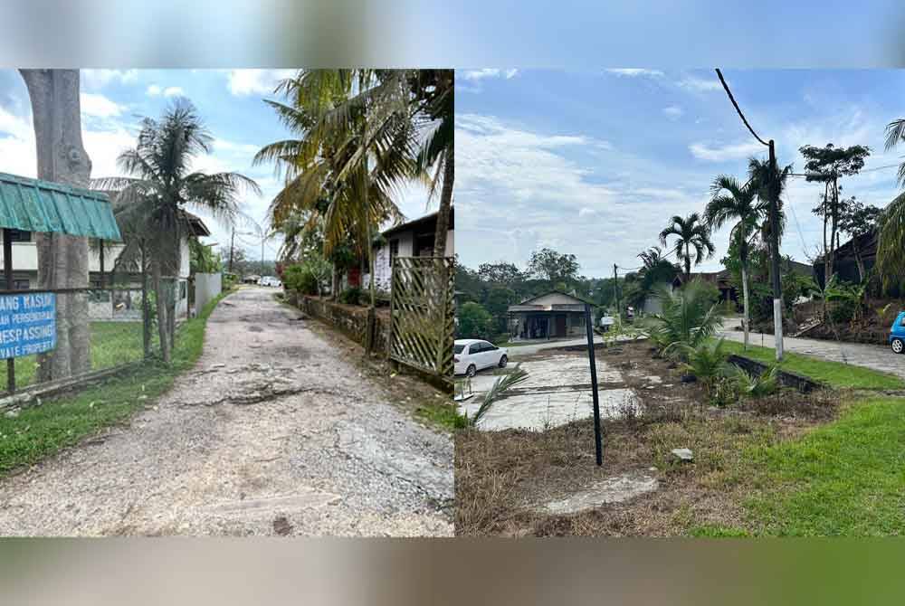 Laluan masuk ke rumah suspek yang agak jauh dan terpencil dari kediaman penduduk lain di Kampung Sungai Tiram, Ulu Tiram, Johor Bahru