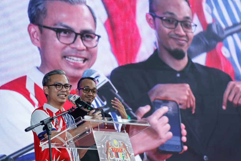 Fahmi menyampaikan ucapan pada Pelancaran Ekspresi Bulan Kebangsaan 2024 di Kuala Lumpur Sentral, pada Ahad. Foto Bernama