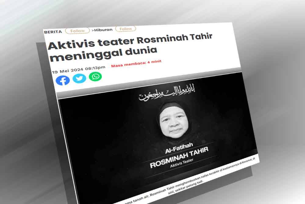 Laporan Sinar Harian pada Ahad.