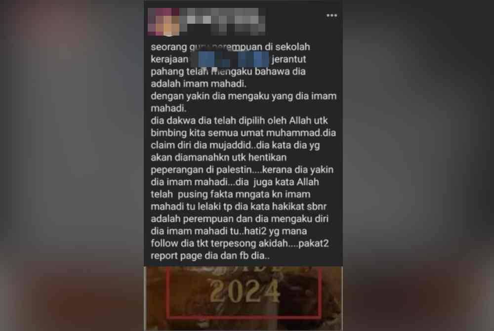 Dakwaan wanita berkenaan tular dalam grup akaun Facebook.