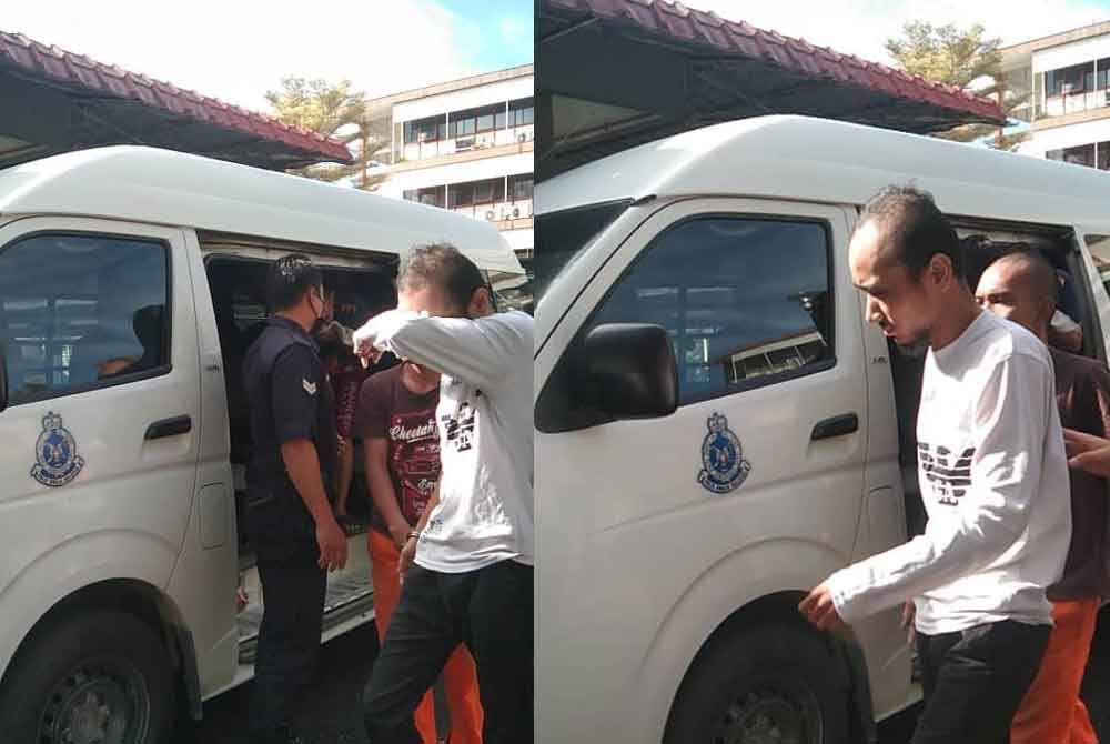 Megat Amir Muhaimin (baju putih) didenda RM4,200 oleh Mahkamah Majistret di sini pada Jumaat selepas mengaku bersalah mengugut dan mencederakan tunangnya, minggu lalu.