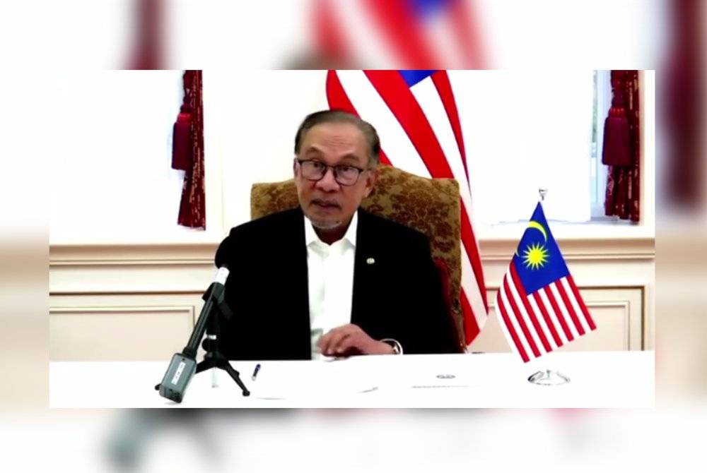 Anwar berucap sempena Perhimpunan Kesihatan Sedunia ke-77 di Geneva melalui video yang dikongsikan Kementerian Kesihatan.