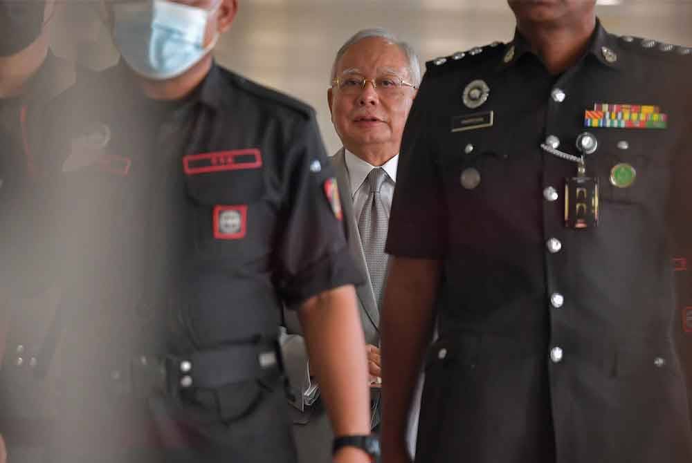 Najib hadir bagi sambung perbicaraan kes 1Malaysia Development Berhad (1MBD) di Mahkamah Tinggi hari ini. Foto Bernama