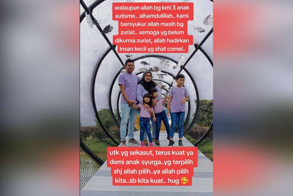 Dalila Diyana bersama suami dan anak-anak. Foto TikTok ddyanadalila