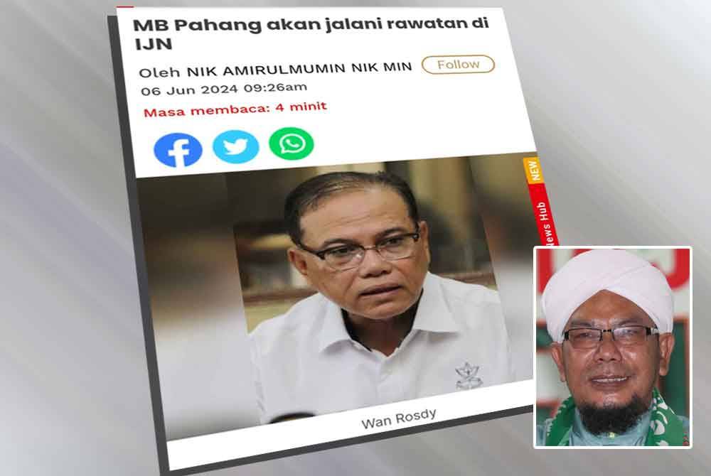 Laporan Sinar Harian. Gambar kecil:Rosli