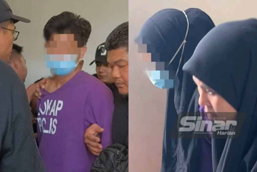 Pasangan suami isteri itu yang berbaju lokap berwarna ungu dibawa ke Mahkamah Majistret Petaling Jaya pada Jumaat bagi permohonan sambung reman.