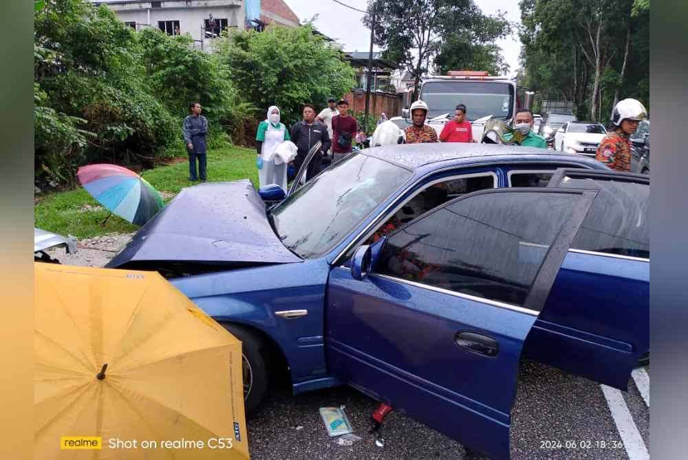 Keadaan kereta dinaiki Fatimah terlibat kemalangan pada 30 Mei lalu.