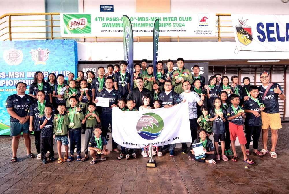 Pasukan Kelab Renang Gators serlah kehebatan di Kejohanan Renang Antara Kelab Negeri Sembilan Kali Ke-4.
