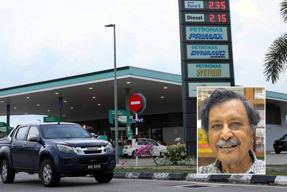 Bermula 10 Jun, harga diesel tanpa subsidi dijual pada kadar RM3.35 seliter oleh semua stesen minyak runcit di seluruh Semenanjung. - Gambar hiasan, gambar kecil: Mohideen
