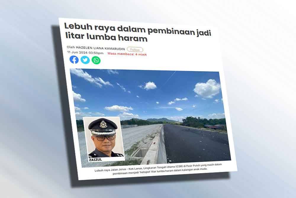 Lebuhraya Jalan Jerus-Kok﻿ Lanas, Lingkaran Tengah Utama (CSR) yang masih dalam pembinaan dekat sini dilapor menjadi 'hotspot' litar lumba haram dalam kalangan anak muda.