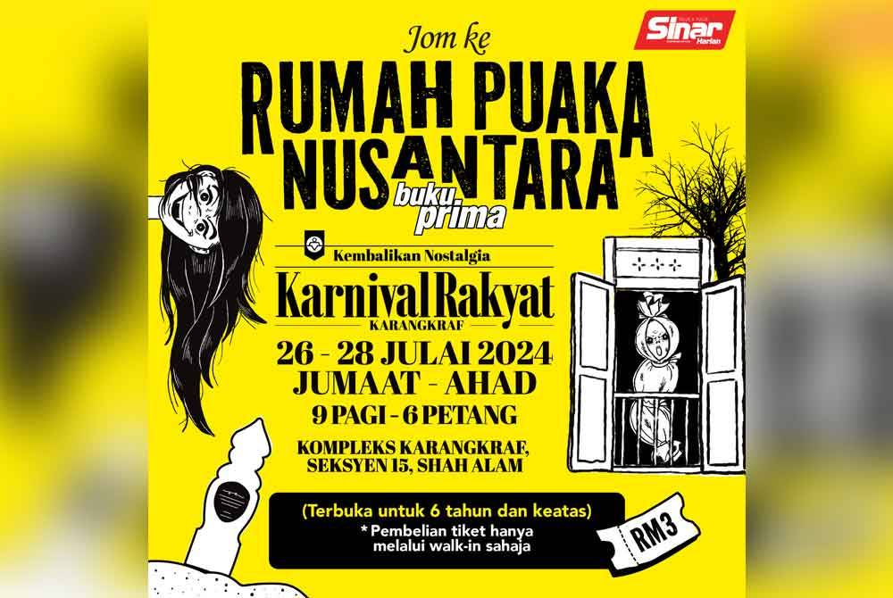 Rumah Puaka Nusantara menampilkan hantu berkonsepkan tradisional dengan harga RM3 pada 26 hingga 28 Julai ini.