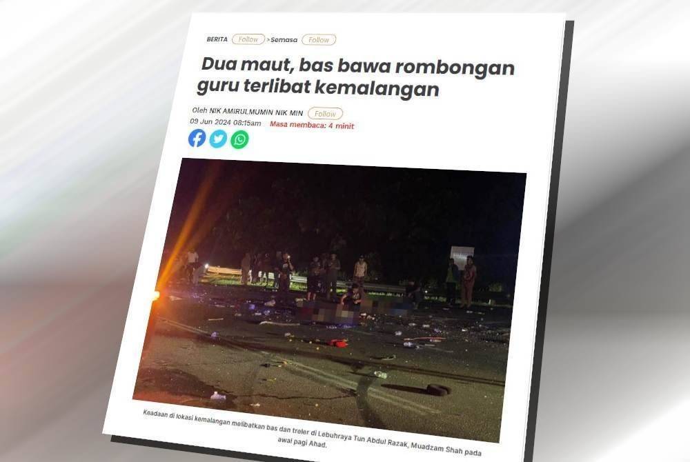 Laporan Sinar Harian pada 9 Jun lalu.