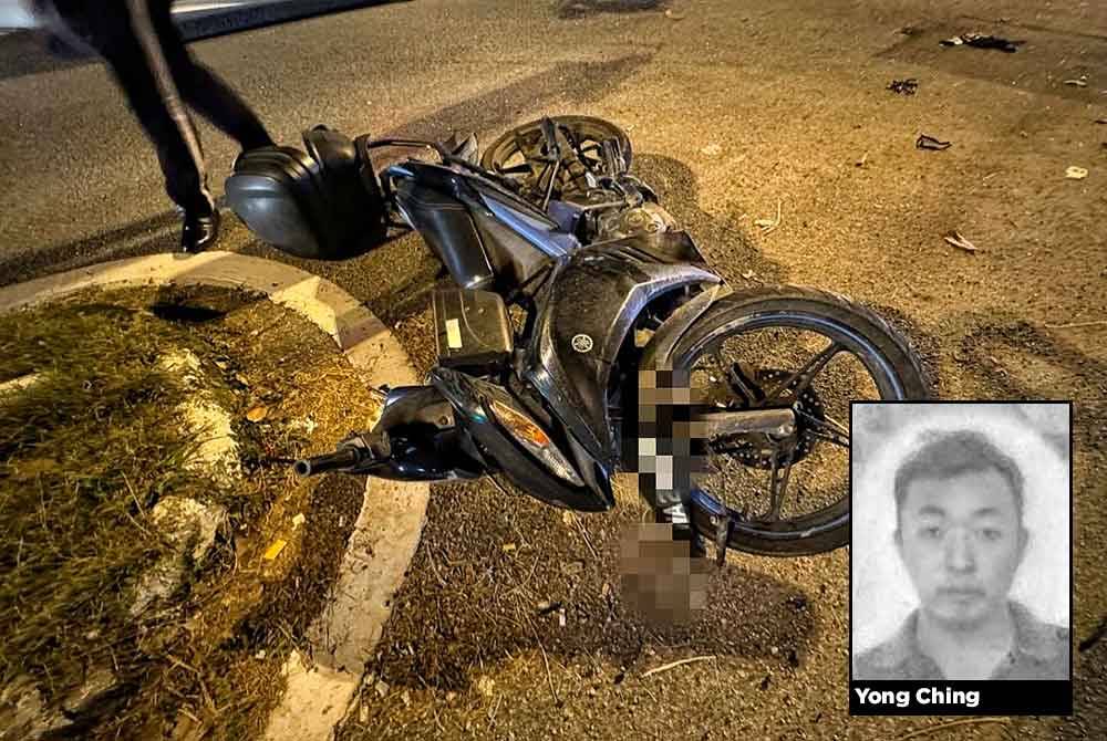 Motosikal Yamaha 135LC yang ditunggang mangsa terlibat dalam kemalangan hingga meragut nyawanya.
