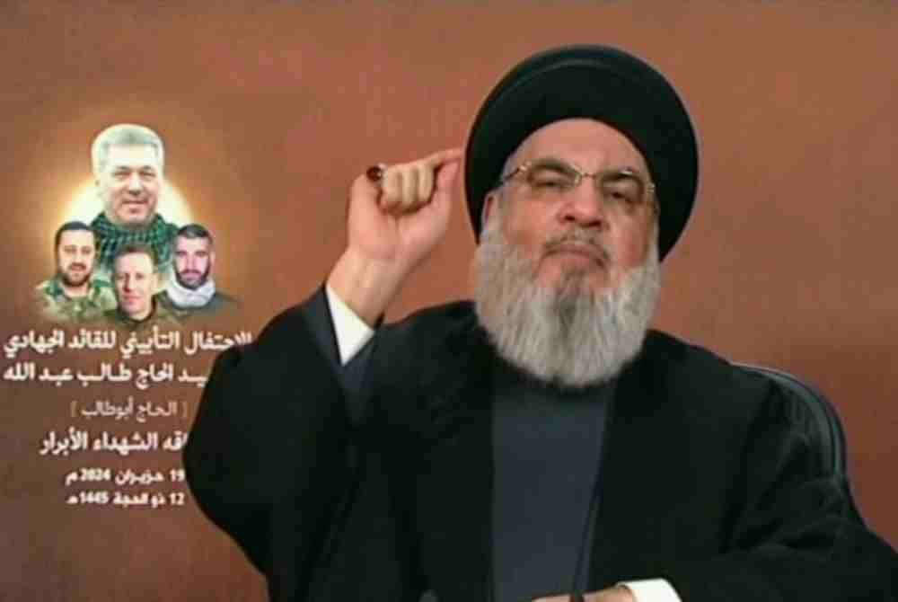 Peringatan tegas oleh Nasrallah itu disiarkan stesen TV, al-Manar pada Rabu. Foto AFP