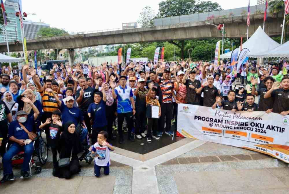 Sebahagian peserta yang menyertai Program Inspire OKU Aktif @ Hujung Minggu di Kuala Lumpur pada Ahad. Foto KBS.