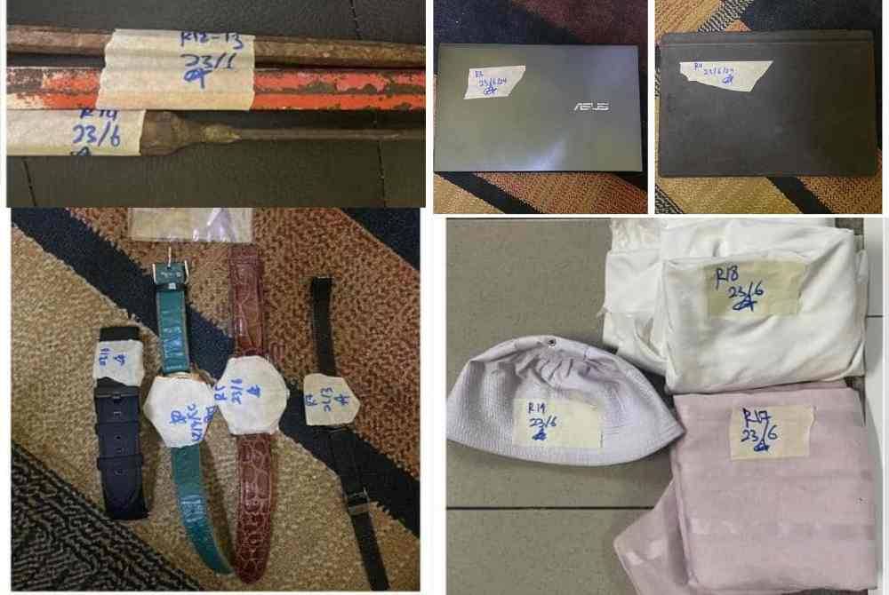 Antara barangan yang dirampas daripada suspek terbabit.