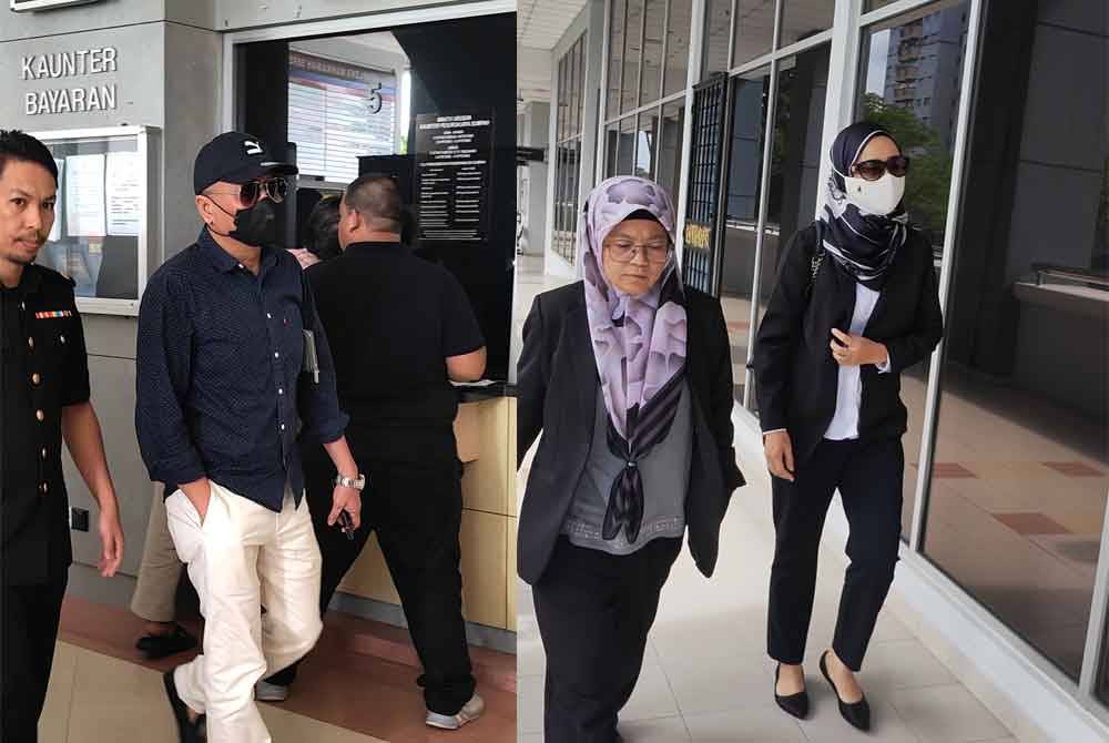 Mohammed Hafiz (kiri) dan Hazlin Suraya ketika hadir ke mahkamah.