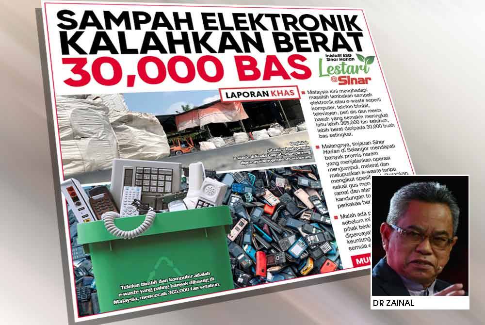 Laporan muka depan Sinar Harian pada Rabu. Gambar kecil: Dr Zainal