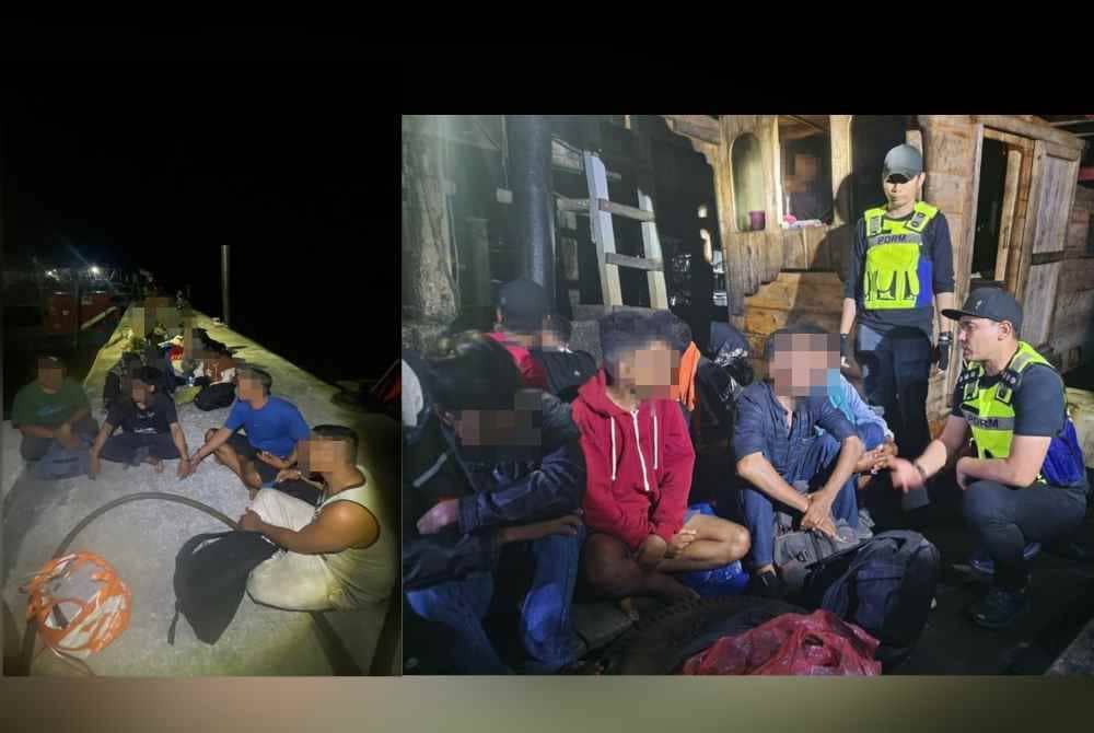 Antara migran warga Indonesia yang ditahan ketika cuba menyeludup masuk ke Malaysia di perairan Tanjung Karang, Selangor pada Sabtu.