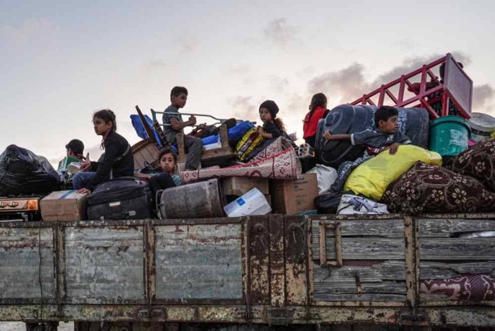 Kebanyakan penduduk Palestin sudah berpindah-randah lebih lima kali sejak 7 Oktober lalu. Foto AFP