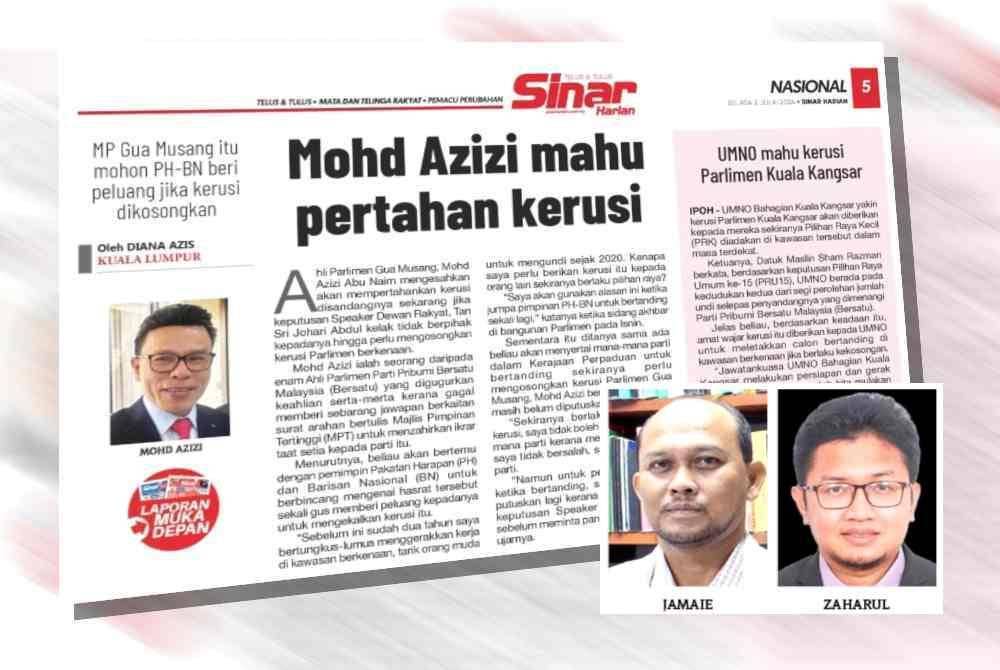 Laporan Sinar Harian pada Selasa.