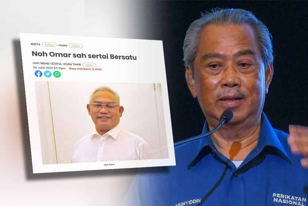 Laporan Sinar Harian (kiri), Muhyiddin