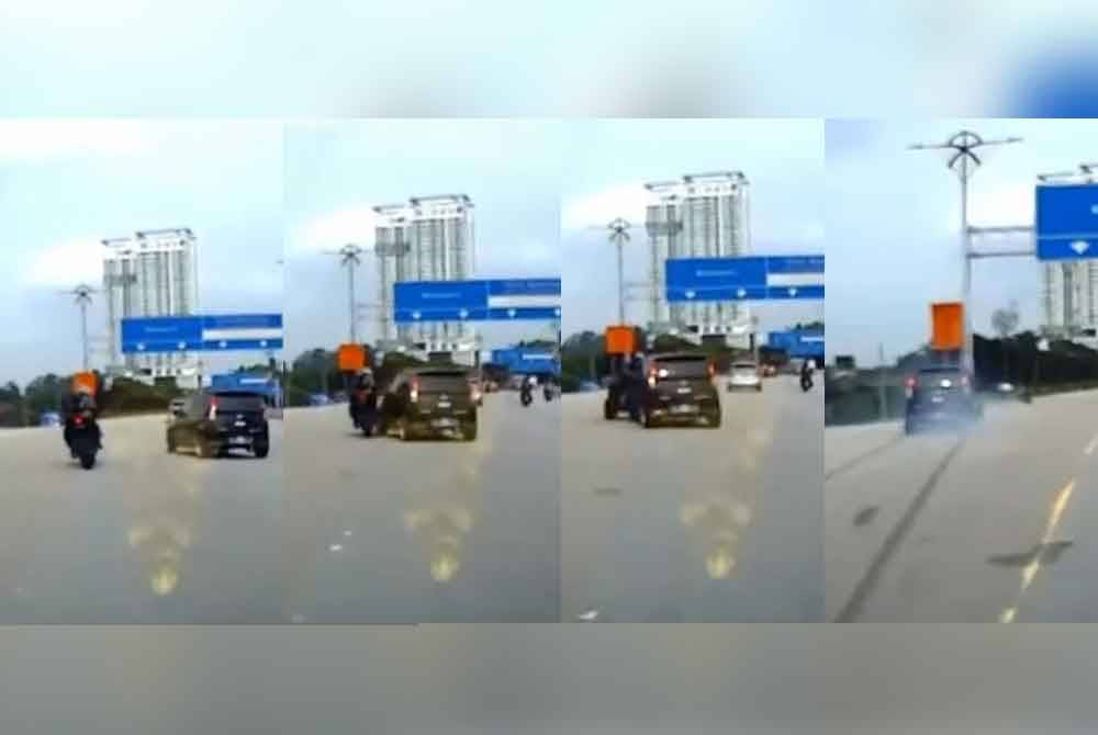 Tangkap layar video tular berkaitan kemalangan berdurasi 34 saat yang memaparkan Perodua Viva terbabit secara tiba-tiba menukar haluan sehingga menyebabkan motosikal tidak dapat mengelak dan kemalangan berlaku.