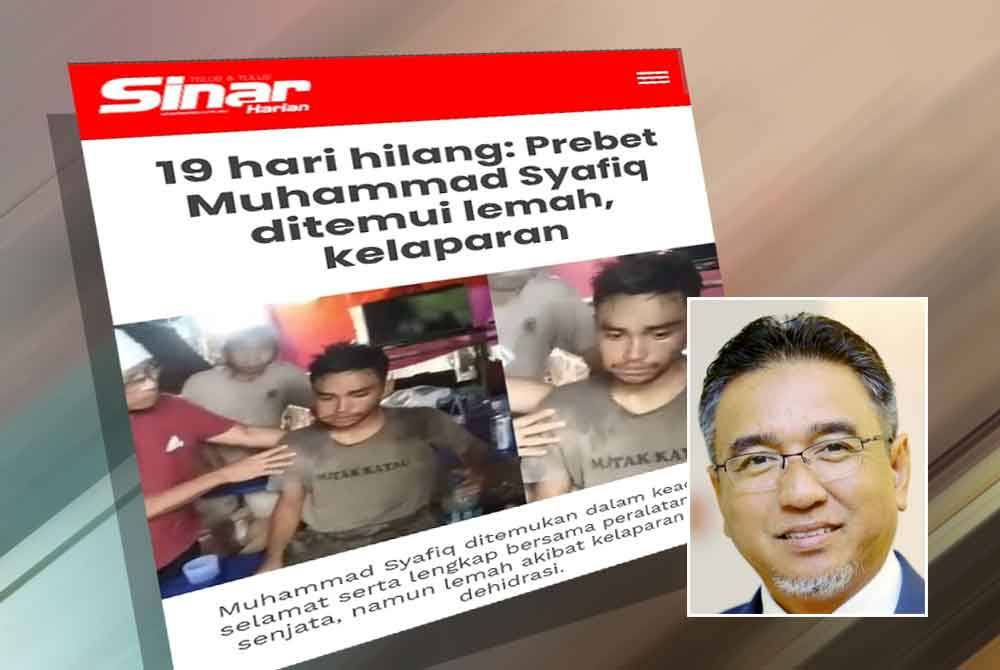 Laporan Sinar Harian pada Sabtu. Gambar kecil: Adly Zahari