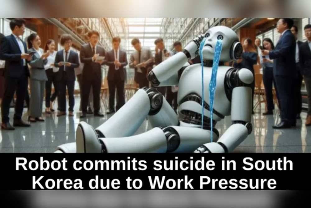 Ilustrasi yang mengambarkan robot berkenaan mengalami tekanan akibat beban kerja. Agensi