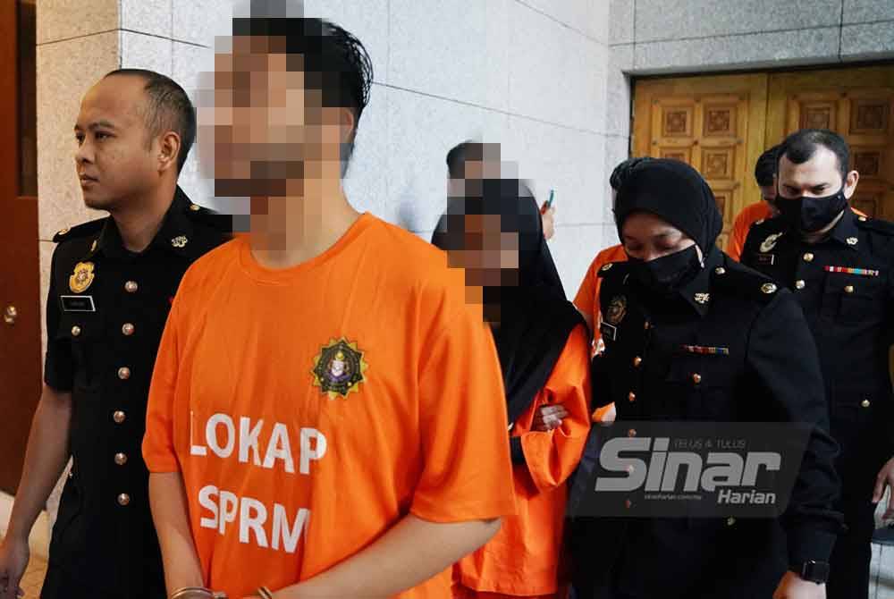 Pasangan suami isteri yang juga pempengaruh direman selama empat hari bagi membantu siasatan kes salah guna kuasa untuk mendapatkan suapan, bermula 2022 lalu. Foto Sinar Harian- ROSLI TALIB