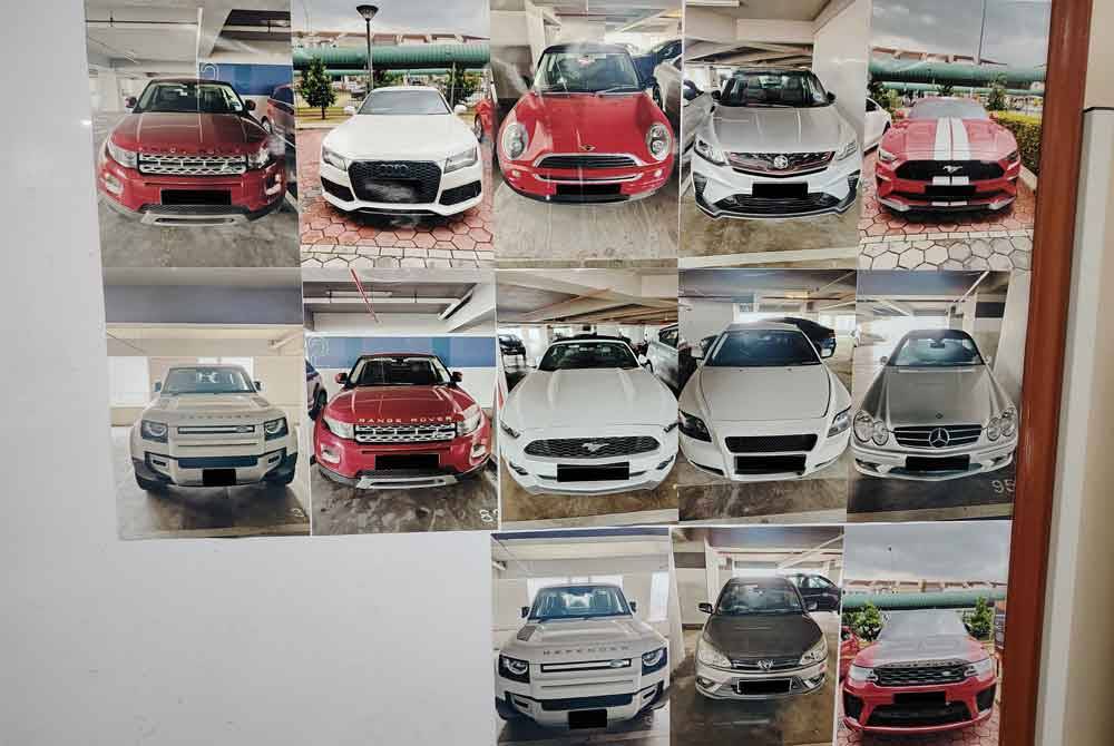 Pelbagai jenis kenderaan dirampas membabitkan siasatan sindiket penipuan pelaburan ayam kampung.