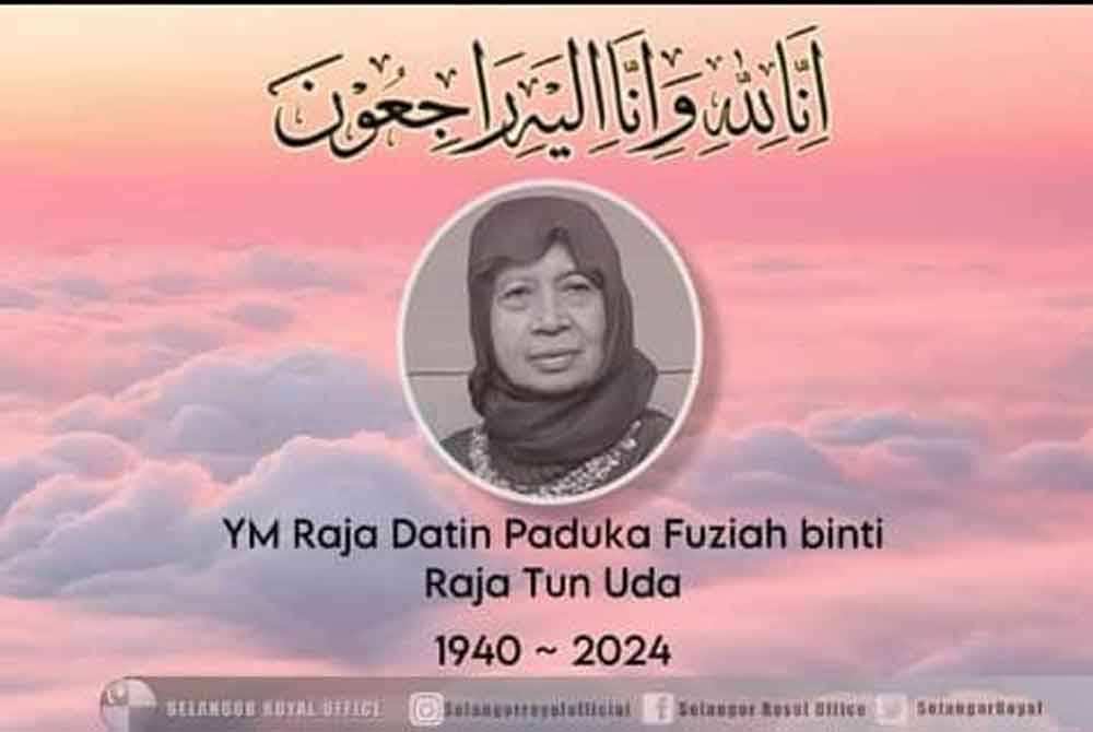 Gambar Allahyarham turut dikongsi di laman Facebook Selangor Royal Office.