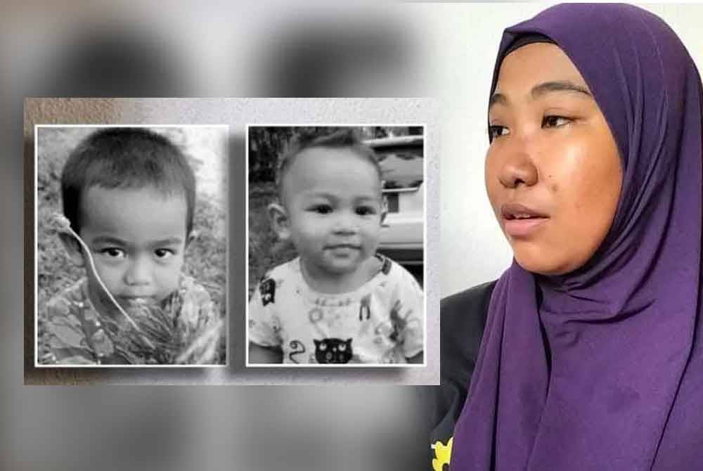 Nurain reda pemergian dua anaknya. Muhammad Akil Syauqi (kiri) dan Muhammad Luth Syauqi (kanan)