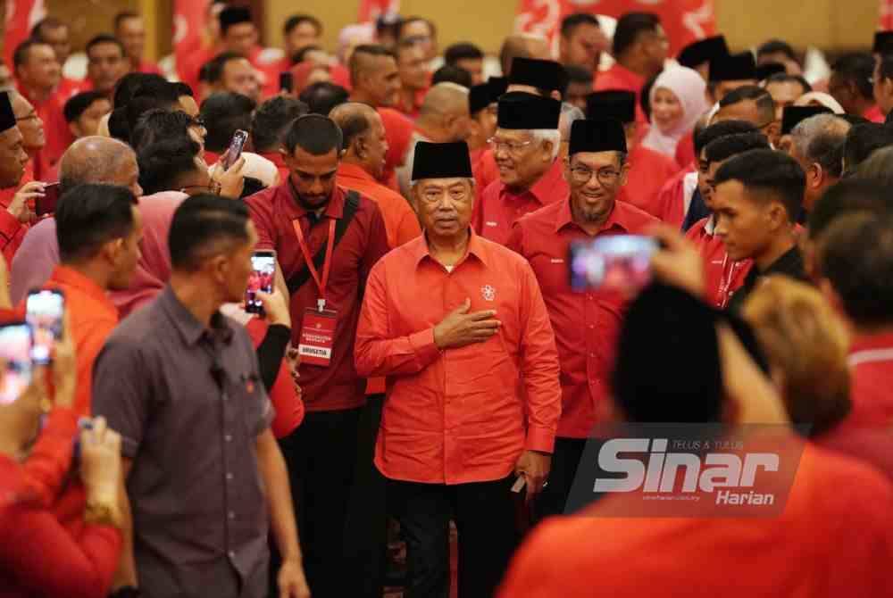Muhyiddin hadir pada Konvensyen Bersatu 2024 yang diadakan Pusat Konvensyen Ideal (IDCC) Selayang di sini pada Sabtu. Foto Sinar Harian-ROSLI TALIB