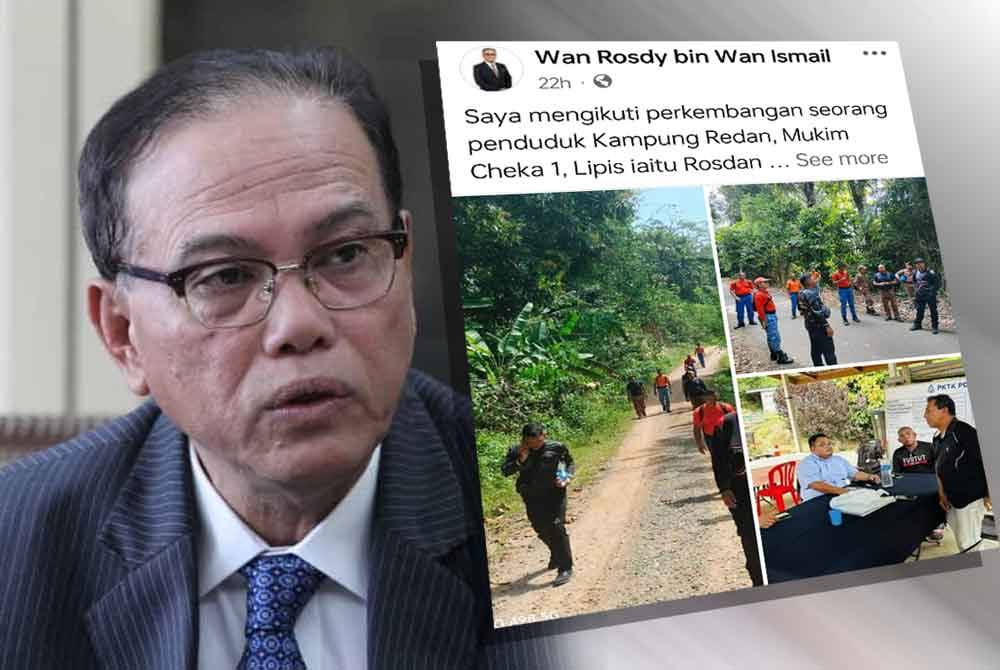 Hantaran Facebook Wan Rosdy berkait kehilangan mangsa.