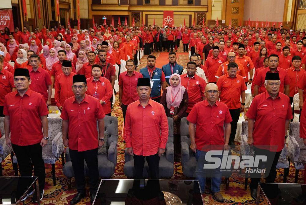 Presiden Parti Pribumi Bersatu Malaysia (Bersatu), Tan Sri Muhyiddin Yassin hadir pada Konvensyen Bersatu 2024 yang diadakan pada Sabtu. Foto Sinar Harian-ROSLI TALIB