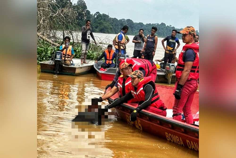 Mangsa ditemui terapung oleh penduduk kampung pada jam 11.44 pagi. Foto Ihsan JBPM