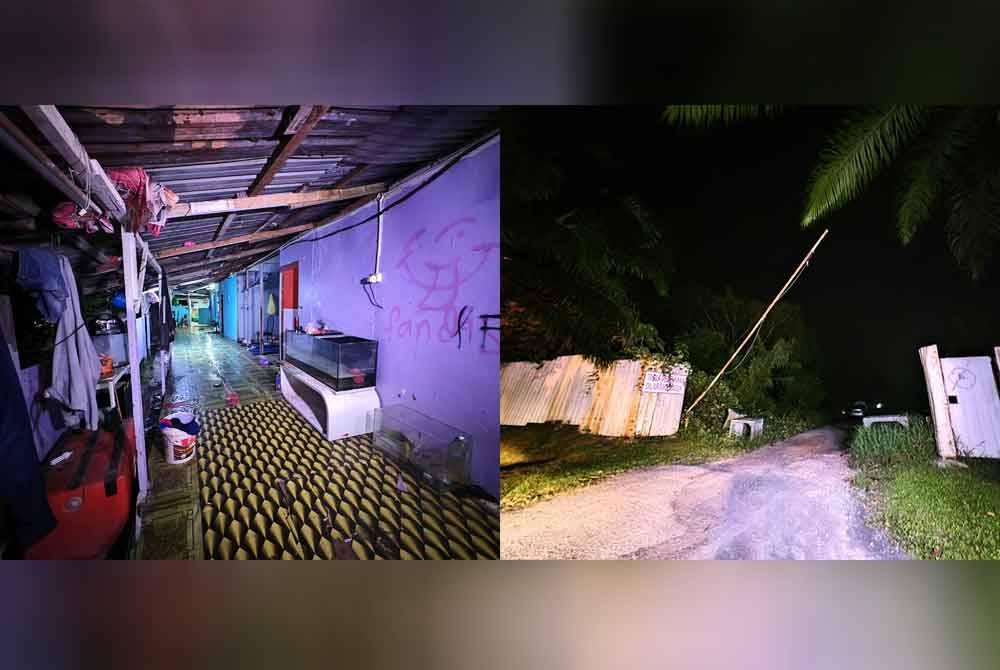 Keadaan penempatan warga asing yang diserbu di Taman Bandar Senawang