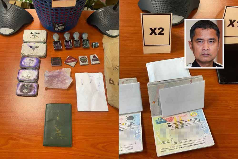 Antara rampasan barang kes susulan penahanan dua warga Indonesia di sekitar Lembah Klang pada Khamis. (Gambar kecil: Wan Mohammed Saupee)