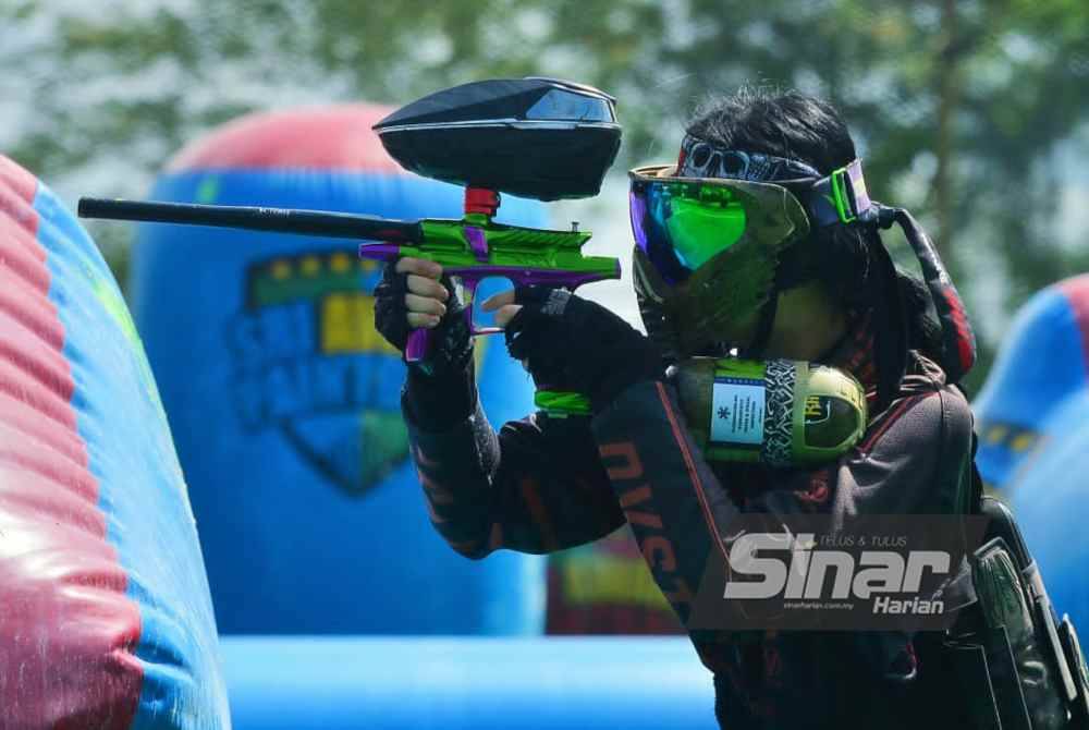 Aksi pemain Thunderstorm ketika sesi latihan di Awana Paintball, Bangi. Foto Sinar Harian-ASRIL ASWANDI ABD SHUKOR
