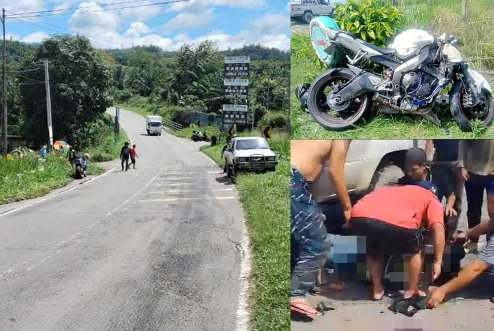 Keadaan jalan lokasi kemalangan di Kilometer 39, Jalan Keningau-Tambunan, Keningau.