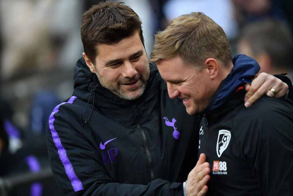Pochettino (kiri) jadi buruan Newcastle sekiranya Howe dilantik pengurus baharu skuad kebangsaan England. Foto Agensi