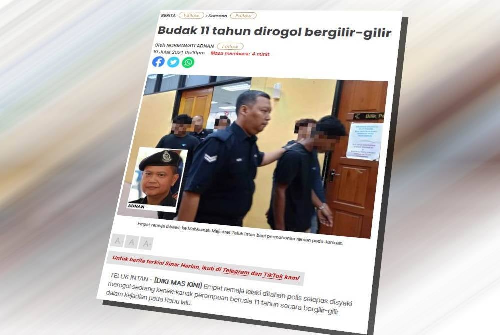 Laporan Sinar Harian pada 19 Julai lepas.
