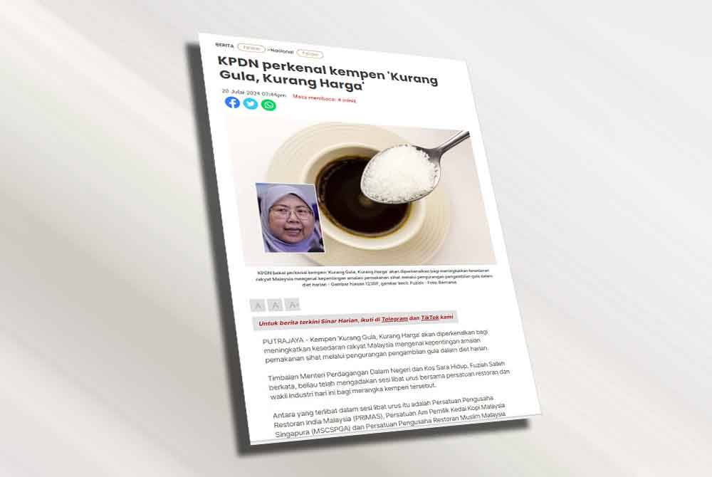 Laporan Sinar Harian pada 20 Julai lalu.