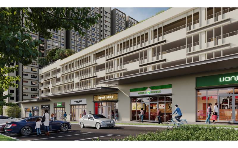 Pembangunan ini juga menawarkan lapan unit ruang runcit yang memudahkan pembelian barangan runcit.