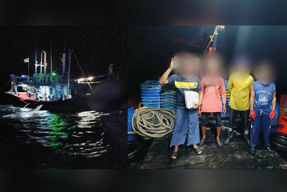 Empat nelayan warga Thailand disiasat dibawah Seksyen 8 (b) mengikut Akta Perikanan 1985 iaitu melanggar syarat sah lesen.