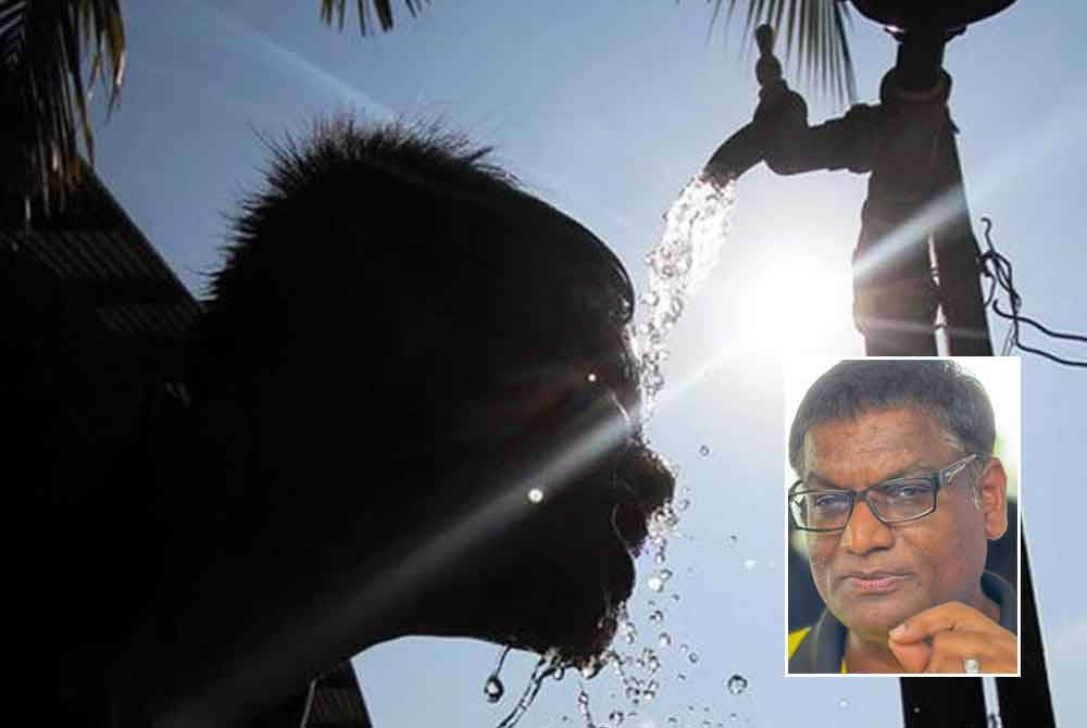 Kira-kira 7,400 pengguna air di bahagian pulau mengalami gangguan bekalan air secara berkala berikutan taburan hujan yang rendah. Foto hiasan. Gambar kecil: Pathmanathan