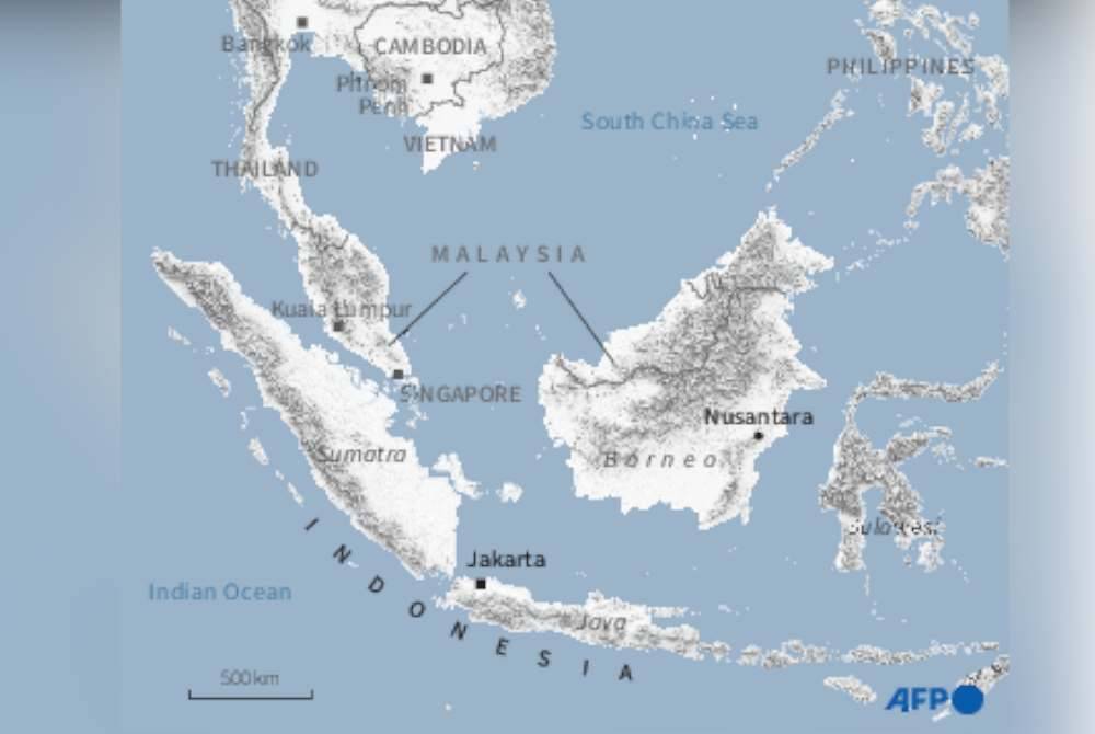 Peta menunjukkan kedudukan Nusantara.